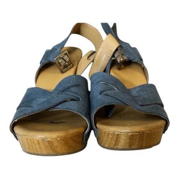 Korks Bagley Platform Cool Grey Leather Studded Chunky Heeled Strappy Sandals 8M - Picture 3 of 13